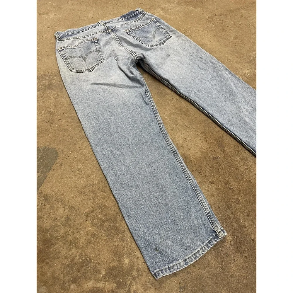 Levis 505 Jeans Mens 36x30 Light Wash Blue Regular Fit‎ Straight Leg Zip Fly